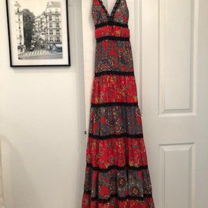 Alice and Olivia maxi dress, apple red, size 4